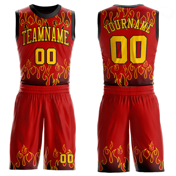 Cheap Custom Red Black-Gold Authentic Fade Fashion Basketball Jersey Free  Shipping – CustomJerseysPro