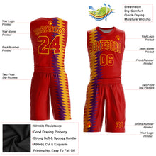 Laden Sie das Bild in den Galerie-Viewer, Custom Red Red-Gold Round Neck Sublimation Basketball Suit Jersey
