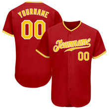 Charger l&#39;image dans la galerie, Custom Red Gold-White Authentic Baseball Jersey
