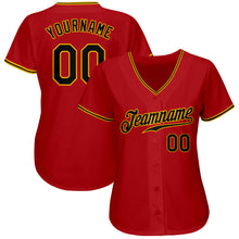 Charger l&#39;image dans la galerie, Custom Red Black-Gold Authentic Baseball Jersey
