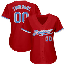 Charger l&#39;image dans la galerie, Custom Red Light Blue-White Authentic Baseball Jersey
