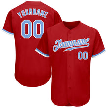 Charger l&#39;image dans la galerie, Custom Red Light Blue-White Authentic Baseball Jersey
