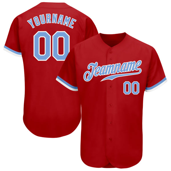 Blue White-Red Custom Baseball Jersey - XL