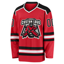 Laden Sie das Bild in den Galerie-Viewer, Custom Red Black-White Hockey Jersey
