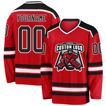 Laden Sie das Bild in den Galerie-Viewer, Custom Red Black-White Hockey Jersey
