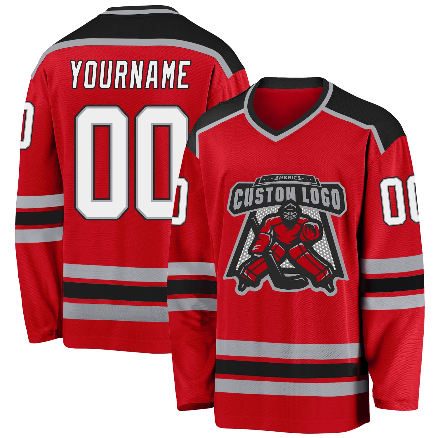 Cheap Custom Red White-Black Hockey Jersey Free Shipping – CustomJerseysPro