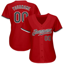 Charger l&#39;image dans la galerie, Custom Red Steel Gray-White Authentic Baseball Jersey
