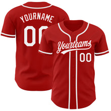 Charger l&#39;image dans la galerie, Custom Red White Authentic Baseball Jersey
