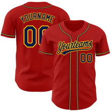 Charger l&#39;image dans la galerie, Custom Red Navy-Gold Authentic Baseball Jersey
