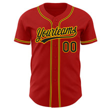 Charger l&#39;image dans la galerie, Custom Red Black-Gold Authentic Baseball Jersey
