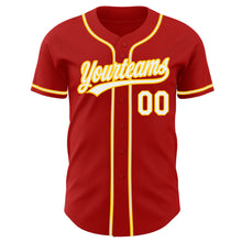 Charger l&#39;image dans la galerie, Custom Red White-Gold Authentic Baseball Jersey
