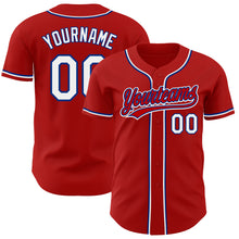 Charger l&#39;image dans la galerie, Custom Red White-Royal Authentic Baseball Jersey
