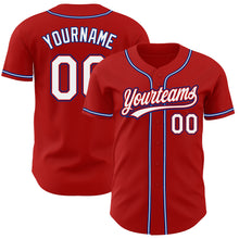 Charger l&#39;image dans la galerie, Custom Red White-Royal Authentic Baseball Jersey
