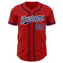 Charger l&#39;image dans la galerie, Custom Red Navy-White Authentic Baseball Jersey
