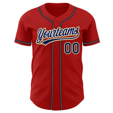 Charger l&#39;image dans la galerie, Custom Red Navy-Old Gold Authentic Baseball Jersey
