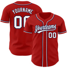 Charger l&#39;image dans la galerie, Custom Red White-Navy Authentic Baseball Jersey
