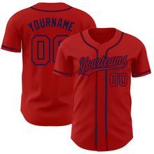 Charger l&#39;image dans la galerie, Custom Red Red-Navy Authentic Baseball Jersey
