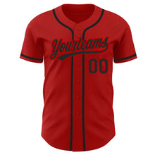 Charger l&#39;image dans la galerie, Custom Red Black Authentic Baseball Jersey
