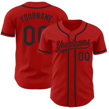 Charger l&#39;image dans la galerie, Custom Red Black Authentic Baseball Jersey
