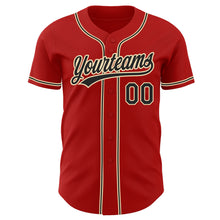 Charger l&#39;image dans la galerie, Custom Red Black-City Cream Authentic Baseball Jersey
