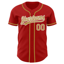 Charger l&#39;image dans la galerie, Custom Red Old Gold-White Authentic Baseball Jersey
