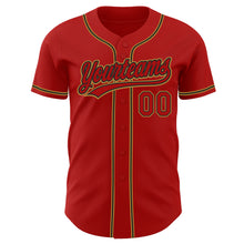 Charger l&#39;image dans la galerie, Custom Red Red Black-Old Gold Authentic Baseball Jersey
