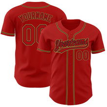 Charger l&#39;image dans la galerie, Custom Red Red Black-Old Gold Authentic Baseball Jersey
