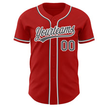 Charger l&#39;image dans la galerie, Custom Red Steel Gray-White Authentic Baseball Jersey
