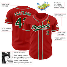 Charger l&#39;image dans la galerie, Custom Red Green-White Authentic Baseball Jersey
