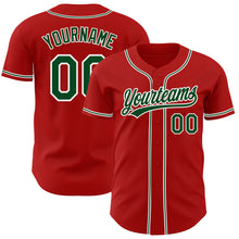 Charger l&#39;image dans la galerie, Custom Red Green-White Authentic Baseball Jersey
