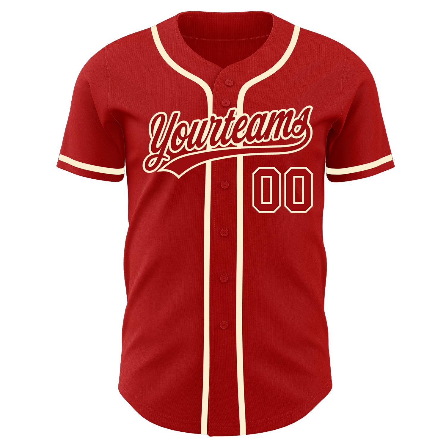 Cheap Custom Cream Red-Navy Authentic Baseball Jersey Free