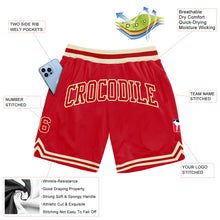 Загрузить изображение в средство просмотра галереи, Custom Red Red-Cream Authentic Throwback Basketball Shorts
