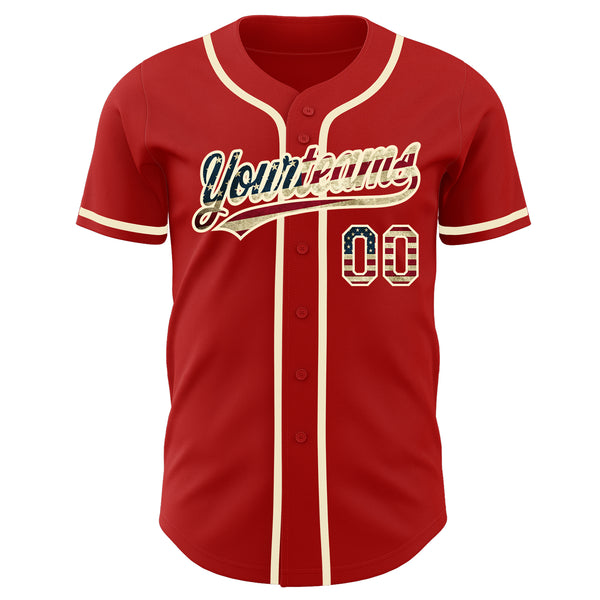 Custom Red USA Baseball Jersey