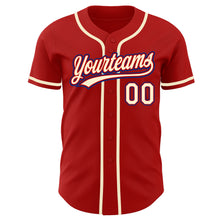 Charger l&#39;image dans la galerie, Custom Red Cream-Royal Authentic Baseball Jersey
