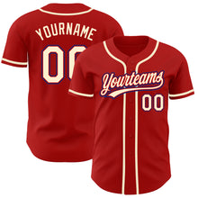 Charger l&#39;image dans la galerie, Custom Red Cream-Royal Authentic Baseball Jersey
