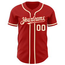 Laden Sie das Bild in den Galerie-Viewer, Custom Red Cream Authentic Baseball Jersey
