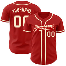 Laden Sie das Bild in den Galerie-Viewer, Custom Red Cream Authentic Baseball Jersey
