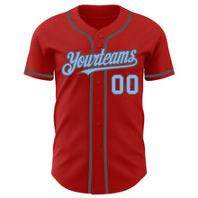 Charger l&#39;image dans la galerie, Custom Red Light Blue-Steel Gray Authentic Baseball Jersey
