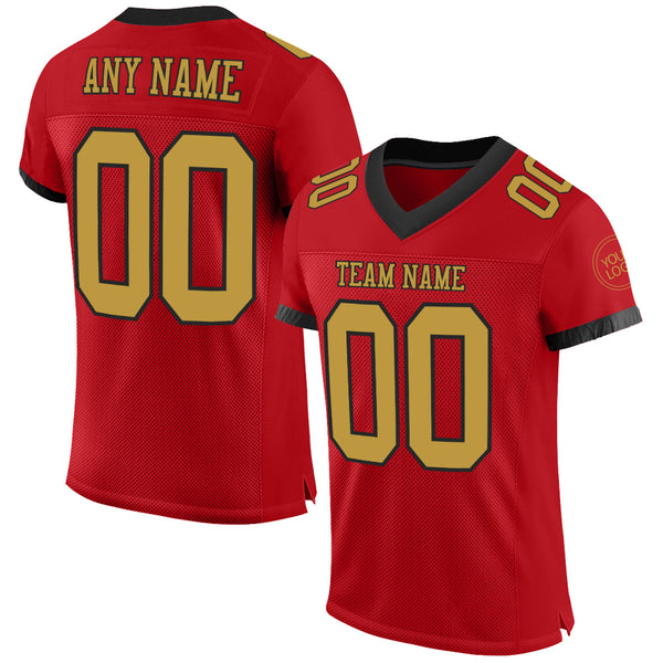 Custom White Black-Gold Mesh Authentic Football Jersey Football Authentic  Mesh – CustomJerseysPro