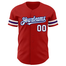 Laden Sie das Bild in den Galerie-Viewer, Custom Red White-Royal Authentic Baseball Jersey
