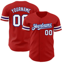 Laden Sie das Bild in den Galerie-Viewer, Custom Red White-Royal Authentic Baseball Jersey
