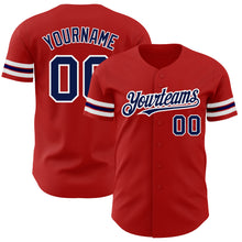 Charger l&#39;image dans la galerie, Custom Red Navy-White Authentic Baseball Jersey
