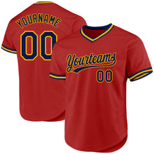 Загрузить изображение в средство просмотра галереи, Custom Red Navy Authentic Throwback Baseball Jersey
