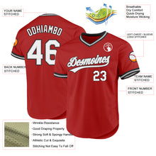 Laden Sie das Bild in den Galerie-Viewer, Custom Red Black Authentic Throwback Baseball Jersey
