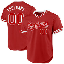 Загрузить изображение в средство просмотра галереи, Custom Red White Authentic Throwback Baseball Jersey
