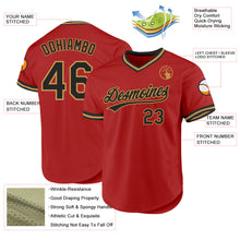 Charger l&#39;image dans la galerie, Custom Red Black-Old Gold Authentic Throwback Baseball Jersey
