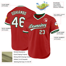 Загрузить изображение в средство просмотра галереи, Custom Red White-Green Authentic Throwback Baseball Jersey
