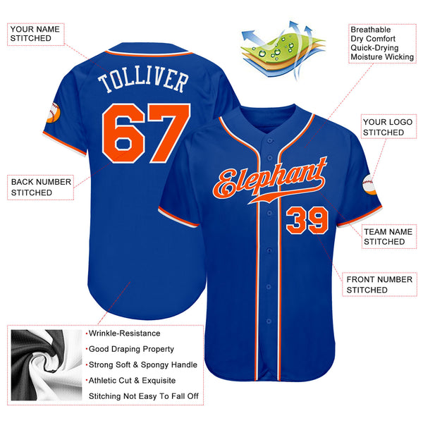 Cheap Custom Royal Royal-Orange Authentic Baseball Jersey Free Shipping –  CustomJerseysPro