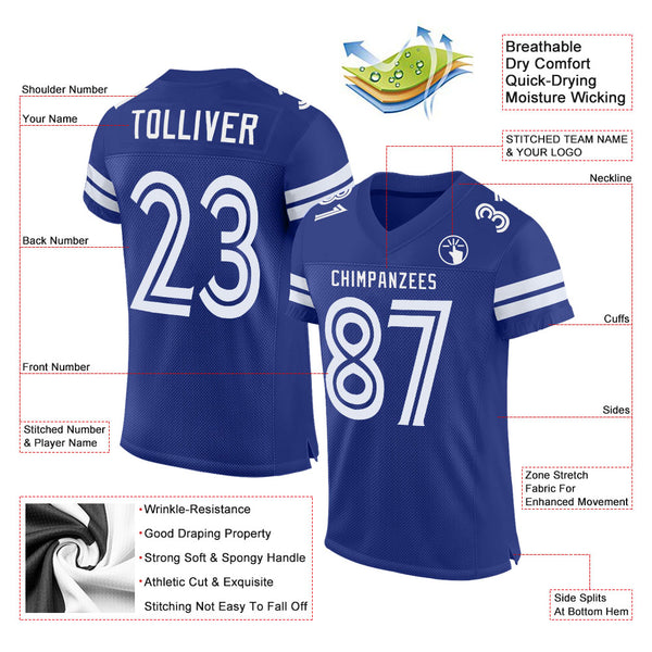 Cheap Custom Pink White-Royal Mesh Authentic Football Jersey Free Shipping  – CustomJerseysPro