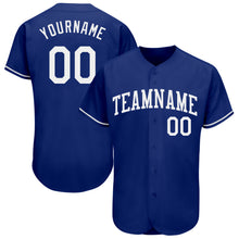 Load image into Gallery viewer, Custom Royal White Authentic Baseball Jersey
